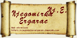 Njegomirka Ergarac vizit kartica